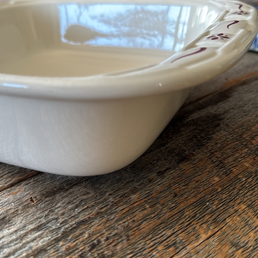 LONGABERGER 11inch Rectangular Baking Dish Woven Traditions Red - Picture 6 of 7